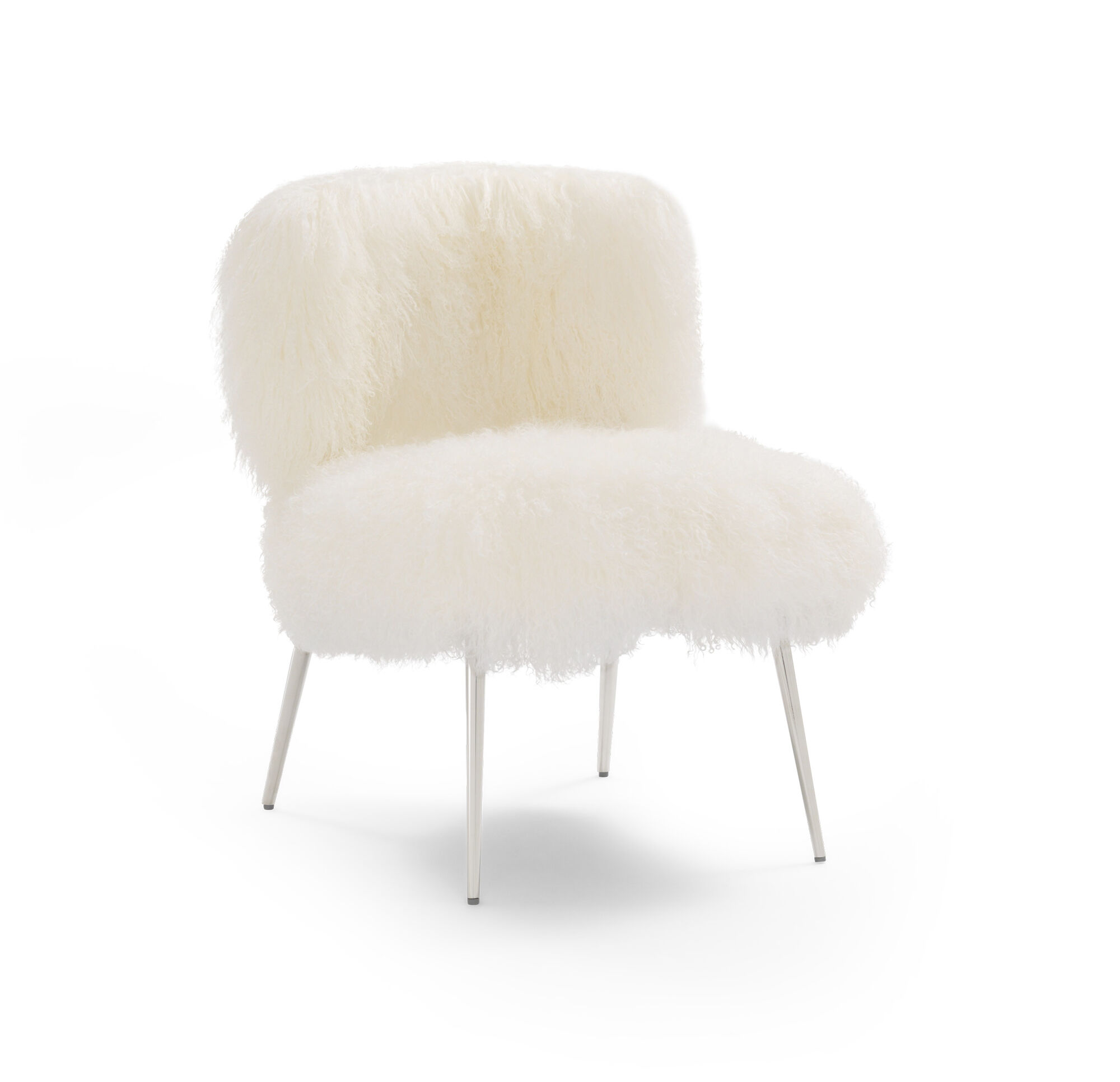 FIFI TIBETAN WOOL CHAIR, TIBETAN FUR - WHITE, hi-res