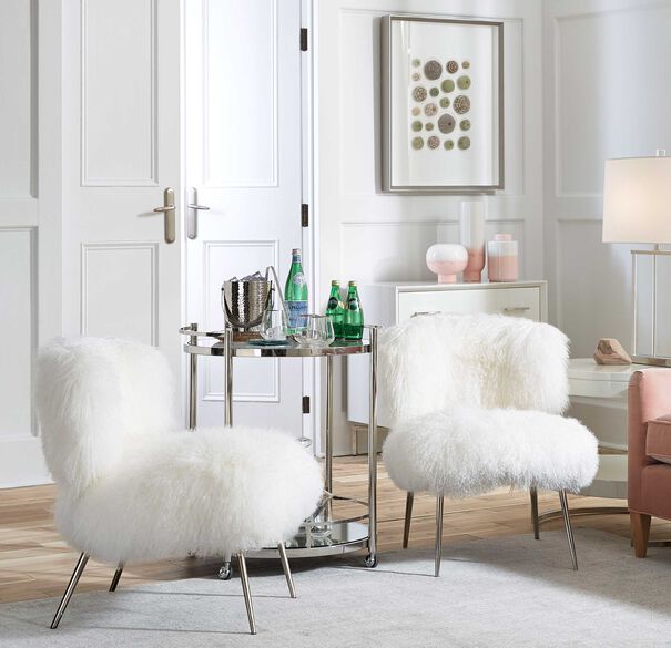 FIFI TIBETAN WOOL CHAIR, TIBETAN FUR - WHITE, hi-res