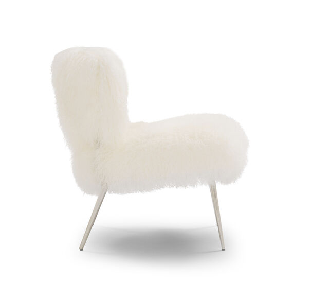 FIFI TIBETAN WOOL CHAIR, TIBETAN FUR - WHITE, hi-res