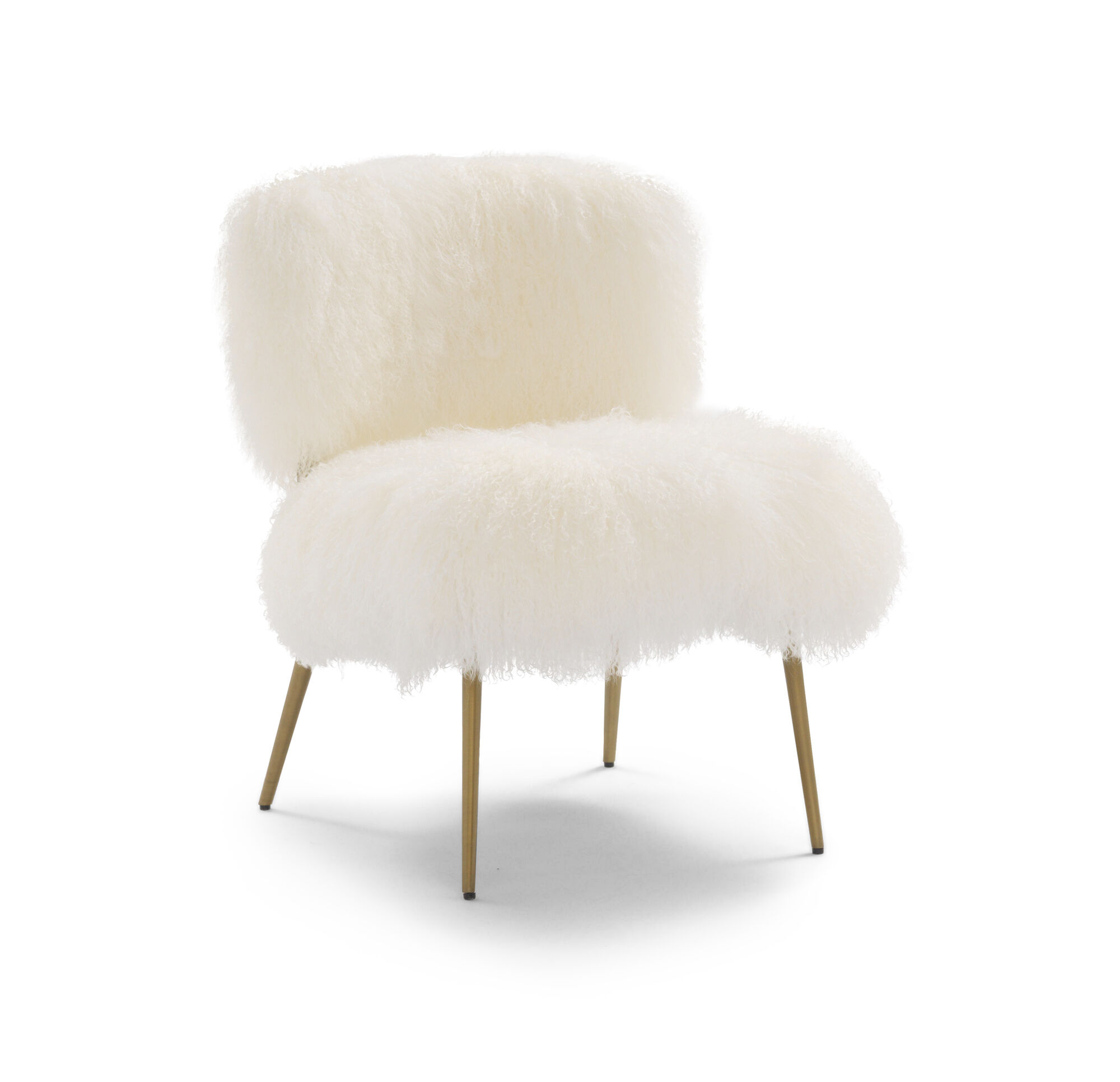 FIFI TIBETAN WOOL CHAIR, Tibetan Fur - White, hi-res