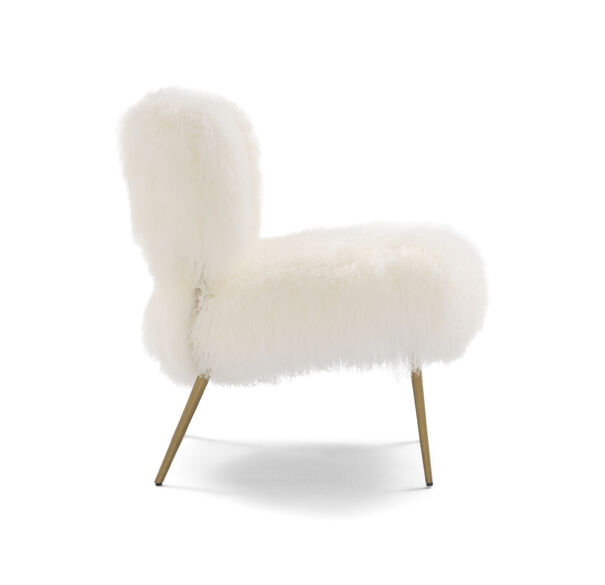 FIFI TIBETAN WOOL CHAIR, Tibetan Fur - White, hi-res