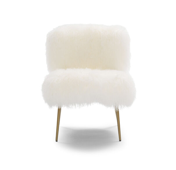 FIFI TIBETAN WOOL CHAIR, Tibetan Fur - White, hi-res
