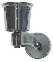 Wheeled Caster in Polished Nickel